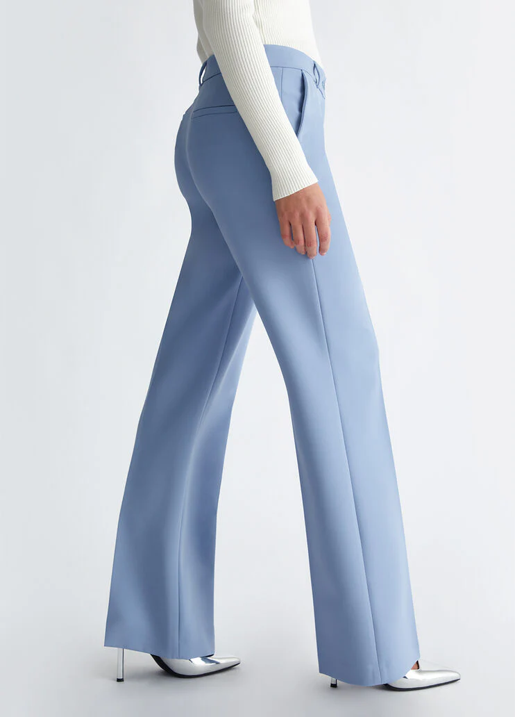 Flared crepe trousers