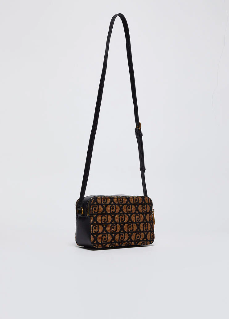 Jacquard crossbody bag with logo