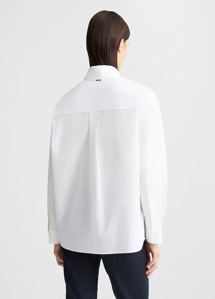 Poplin shirt with rhinestones