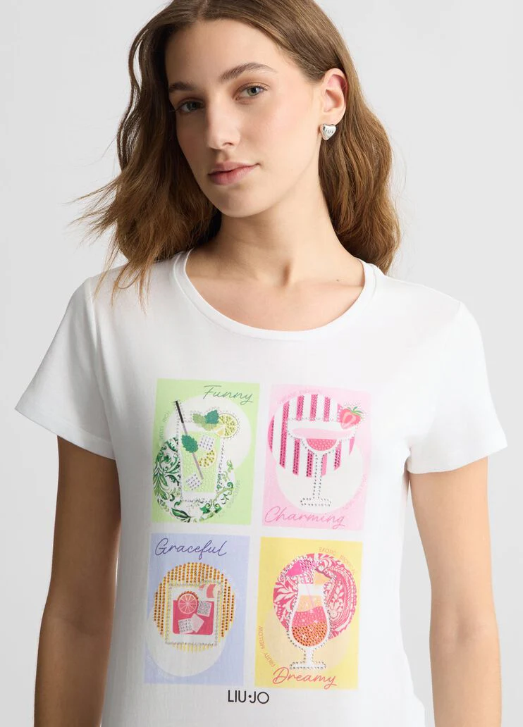 Cotton T-shirt with print