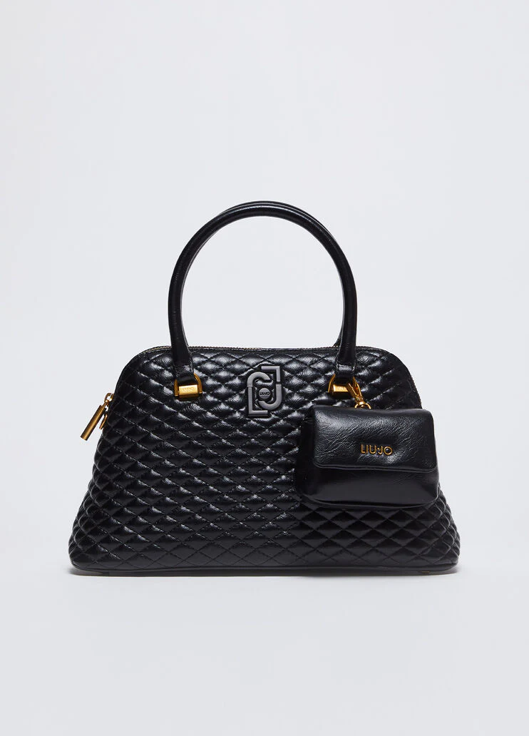 Glossy quilted handbag