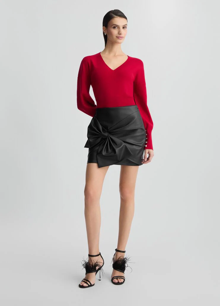 Red top with cut-out