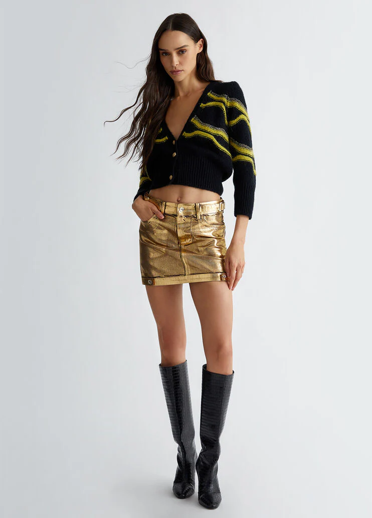 Alpaca-blend jacquard cardigan