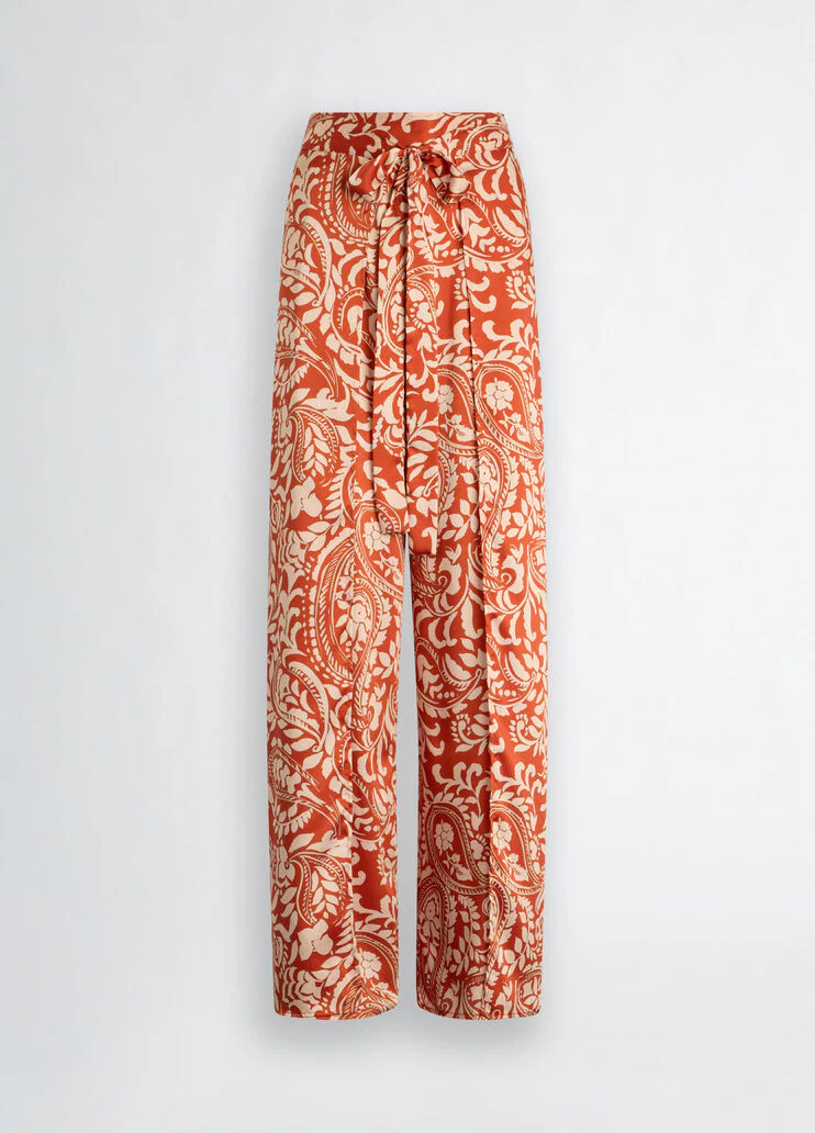 Printed twill trousers