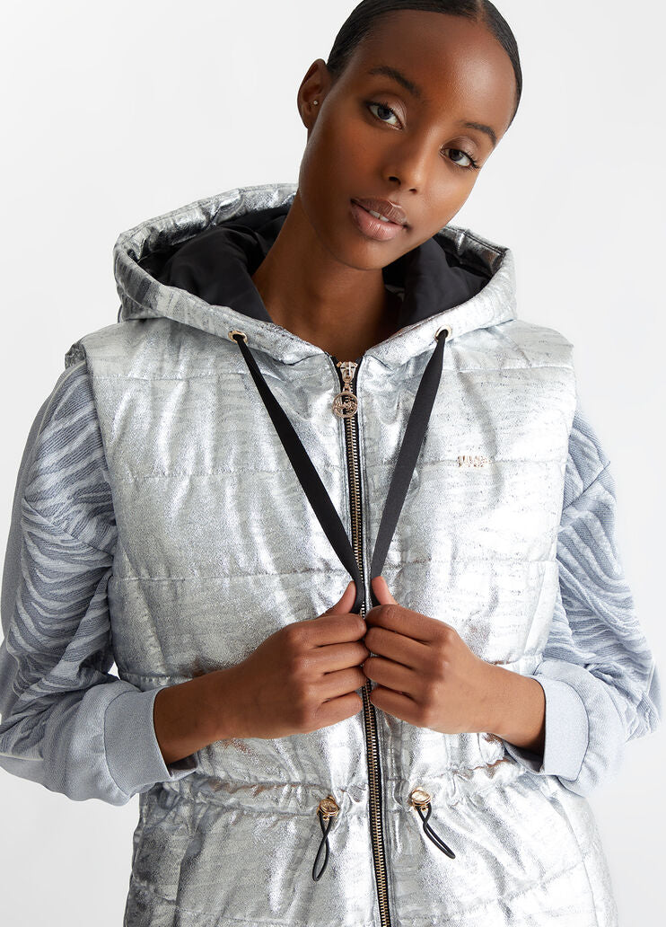 Padded animal-print gilet