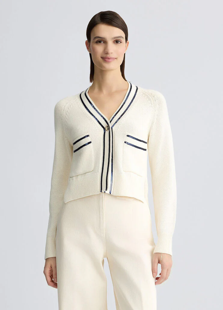 White cardigan with sequins