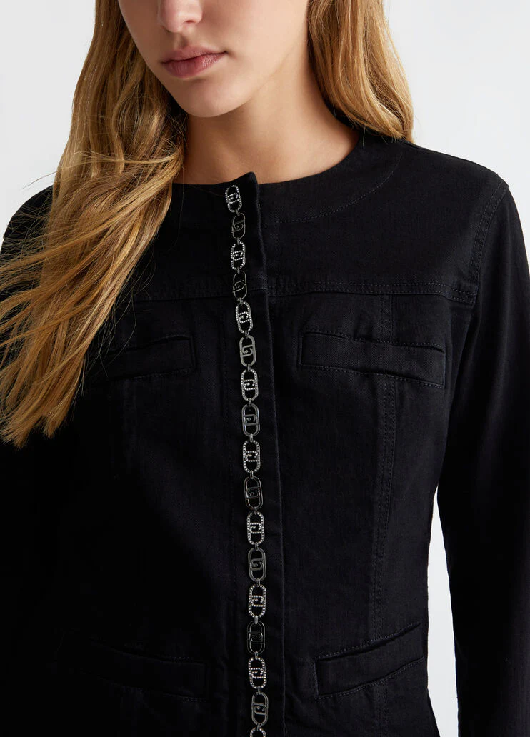 Denim jacket with logo