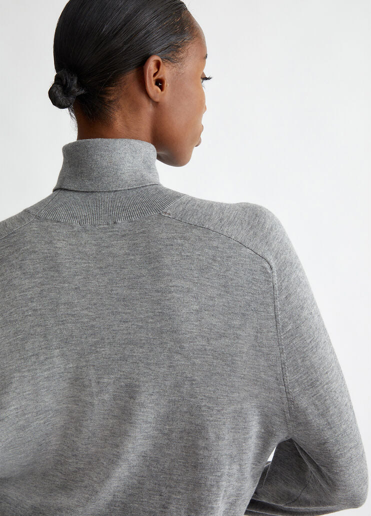 Cotton and cashmere polo-neck
