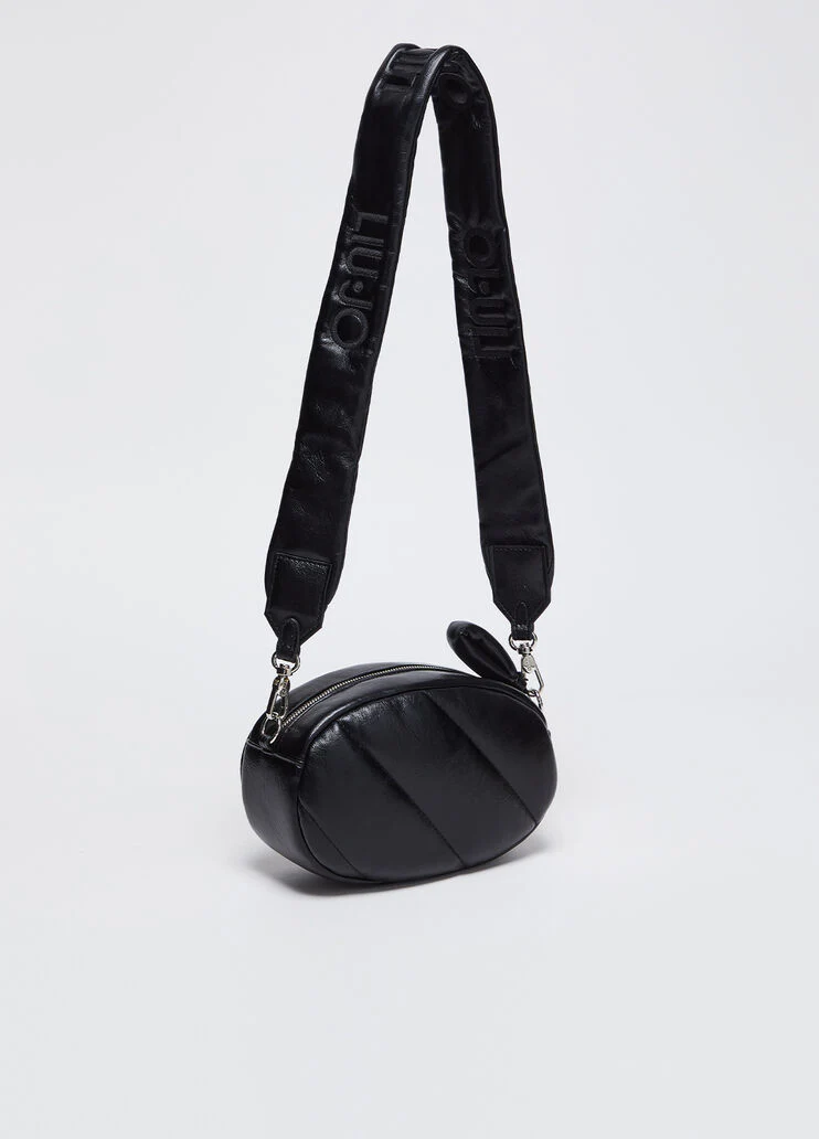 Glossy quilted crossbody bag