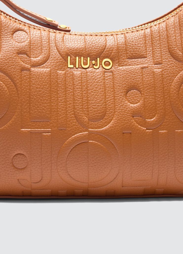 Brown shoulder bag with logo
