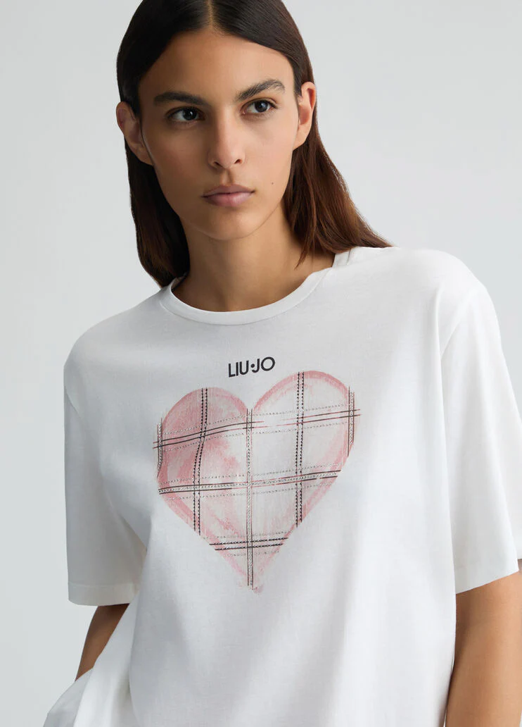 T-shirt with animal-print flower