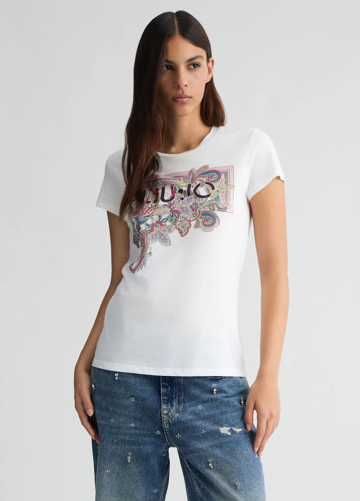 T-shirt with animal-print heart