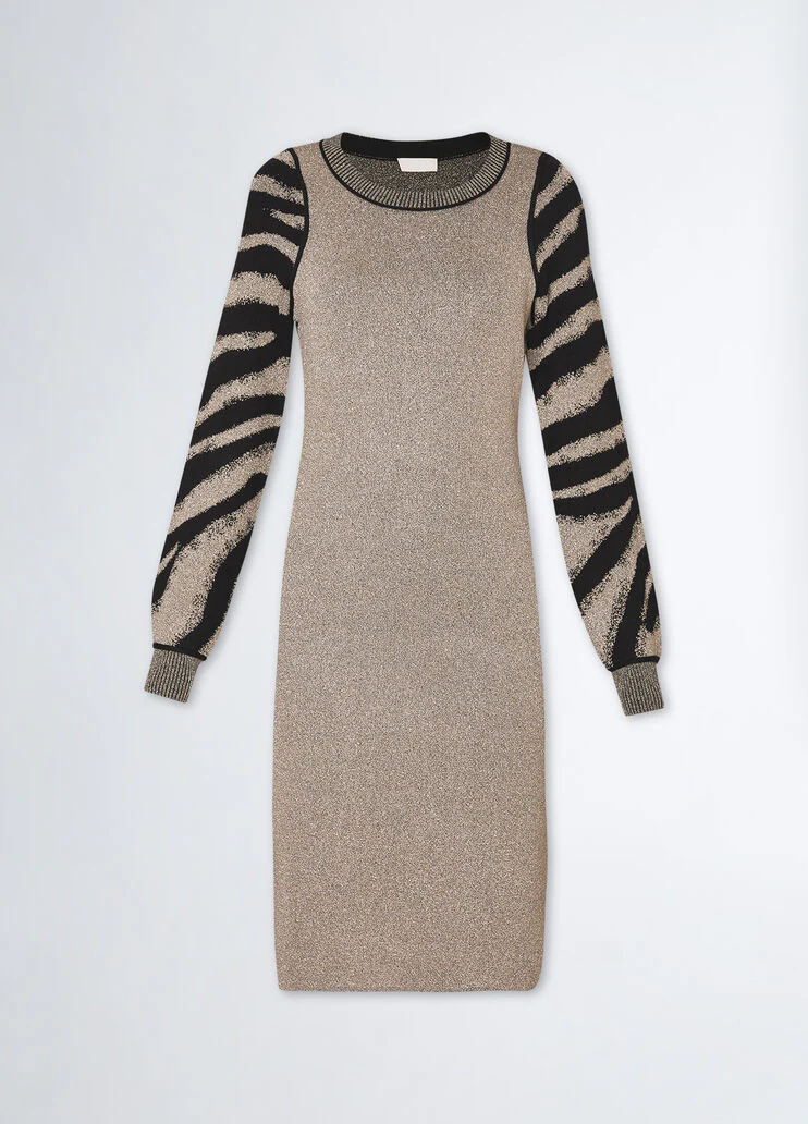 Animal-design knit dress