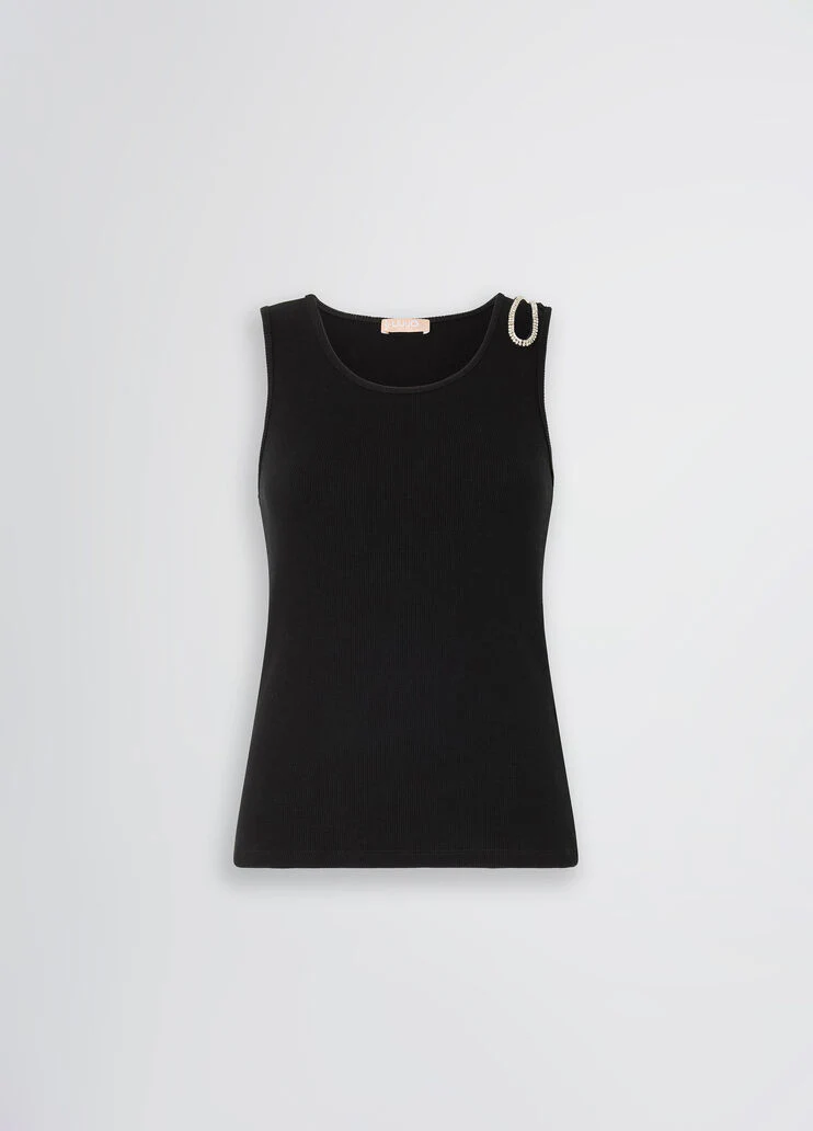 Black top with rhinestones