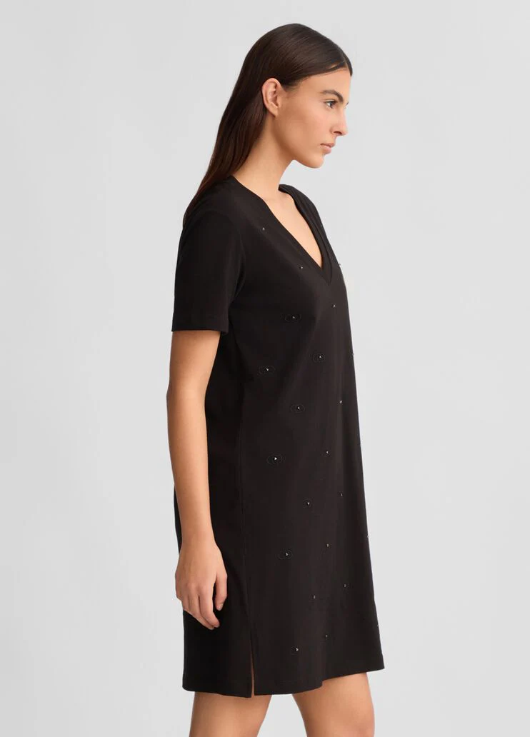 Cotton dress with logo