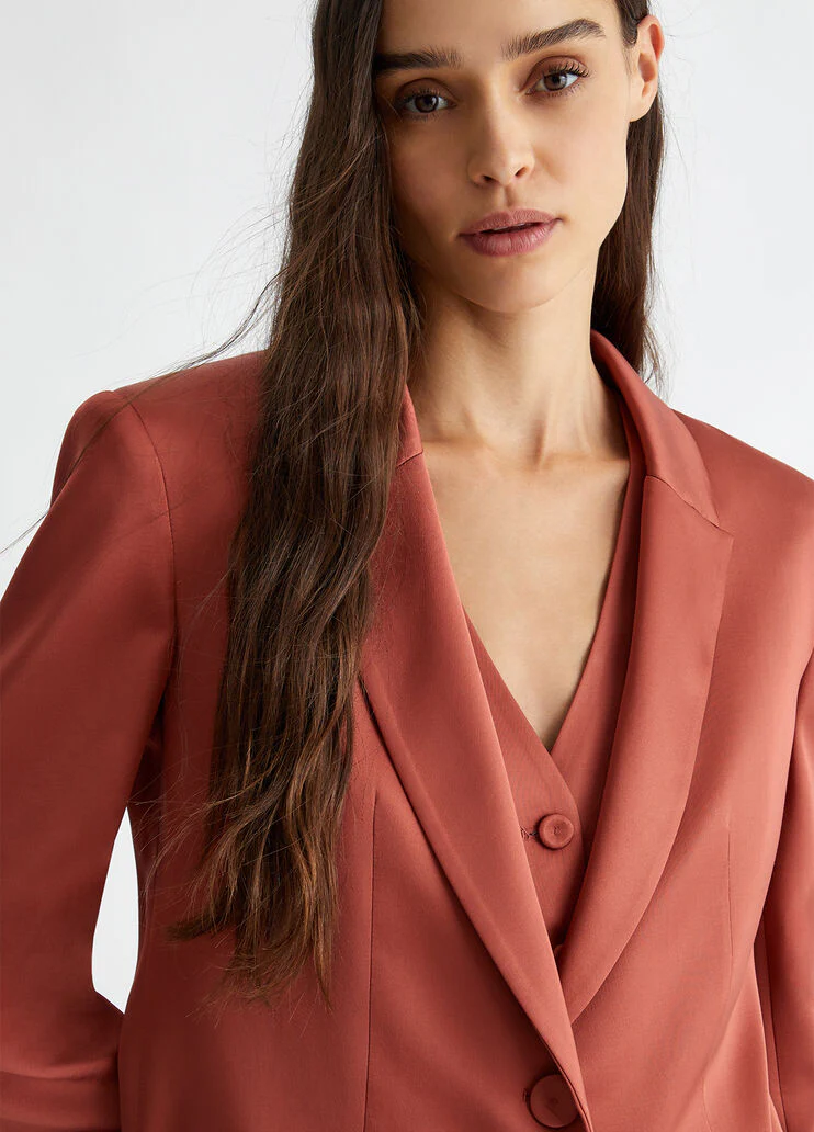 Satin suit blazer