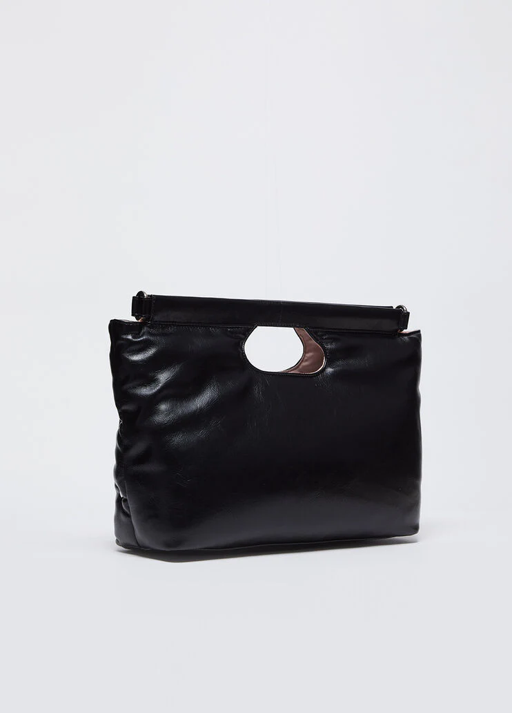 Studded glossy handbag