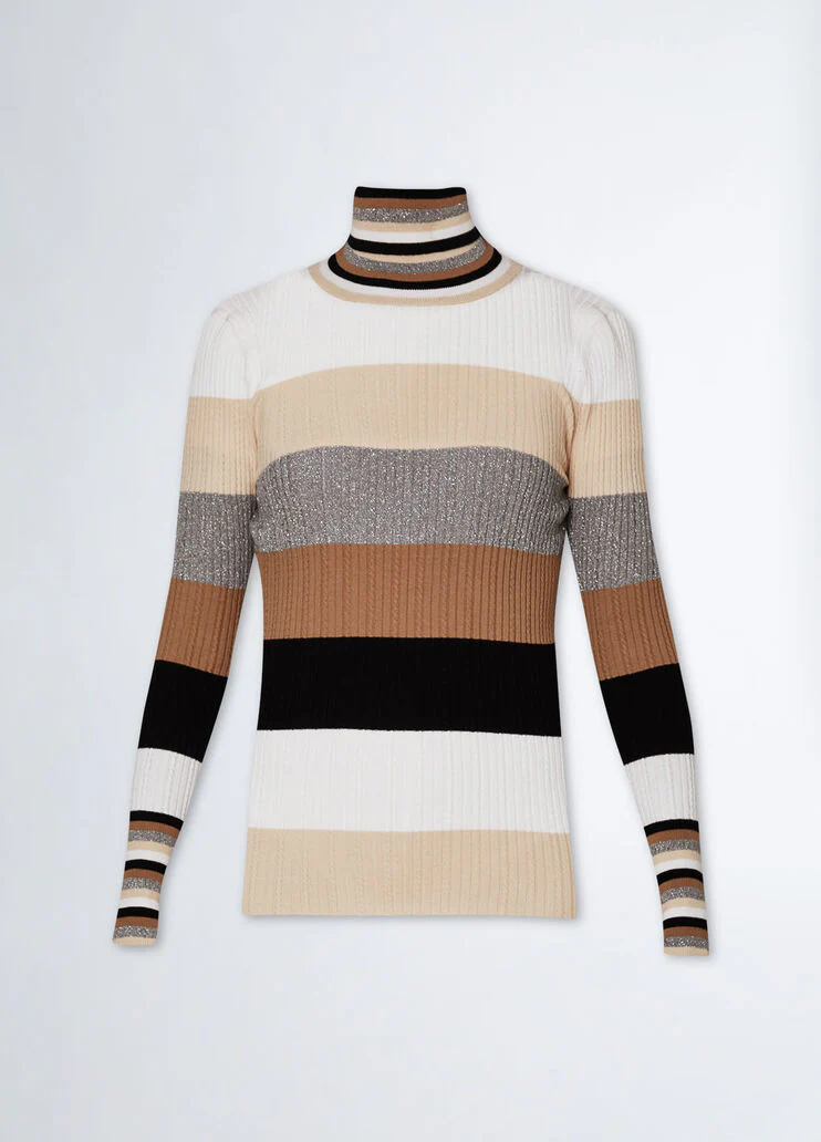 Striped turtleneck