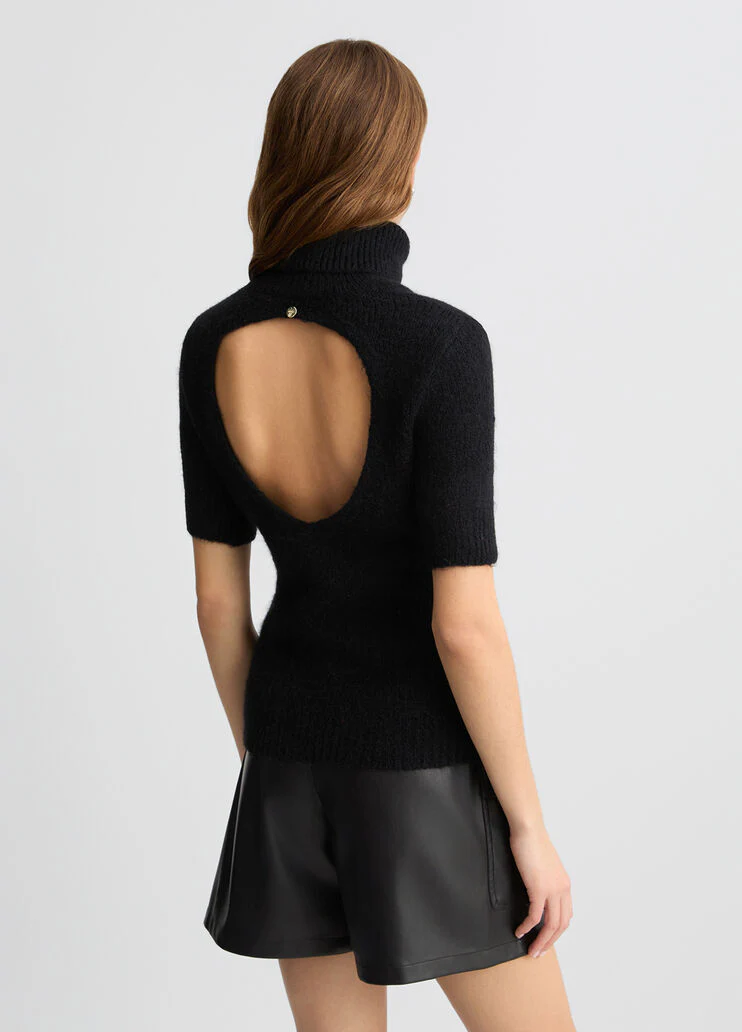 Black turtleneck with cut-out
