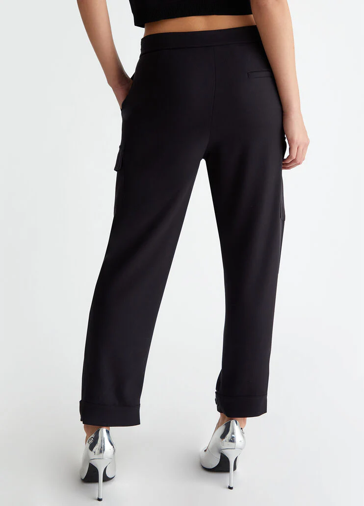 Stretch flannel cargo trousers