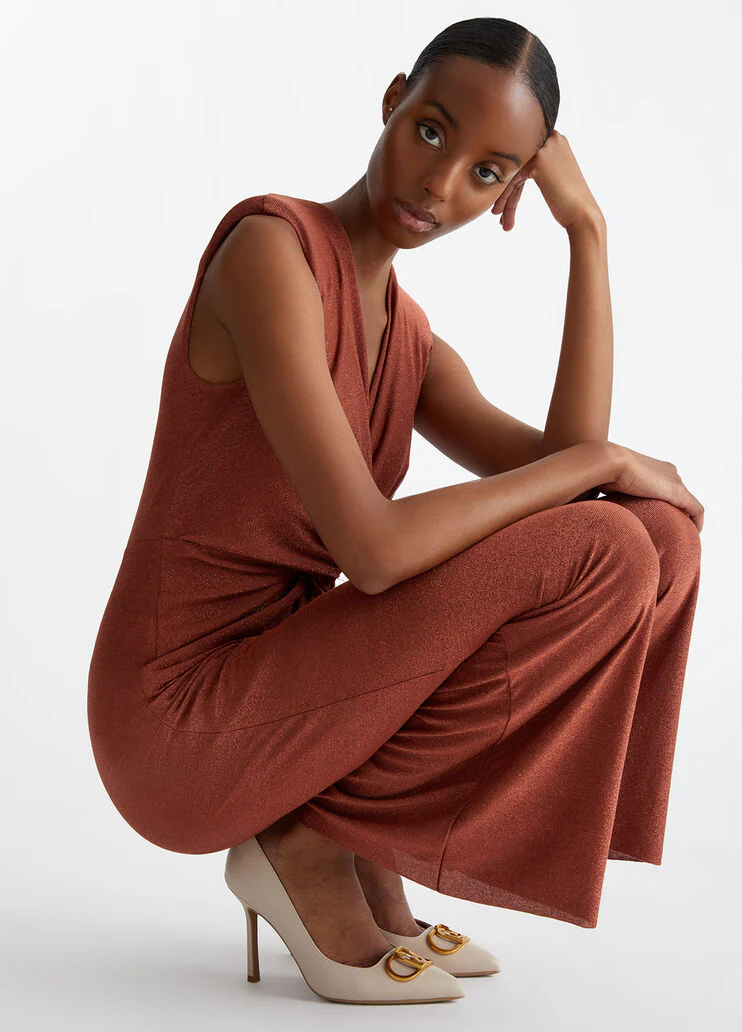 Lurex jersey jumpsuit