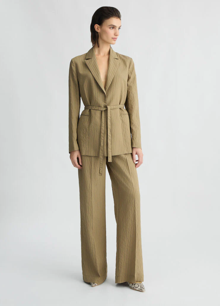 Striped flared trousers