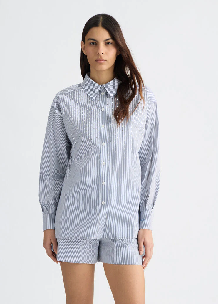 Shirt with appliqués