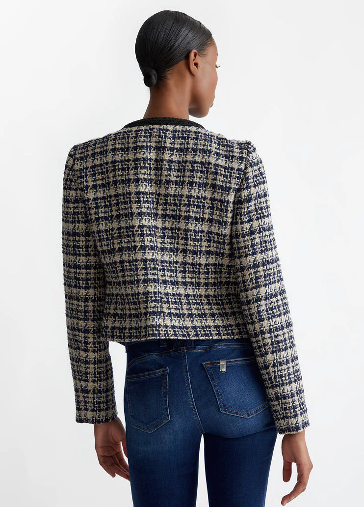 Chequered bouclé jacket