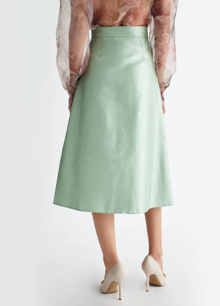 Sage coloured midi skirt