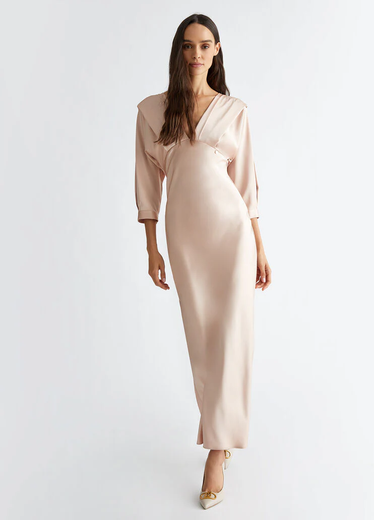 Long smart satin dress
