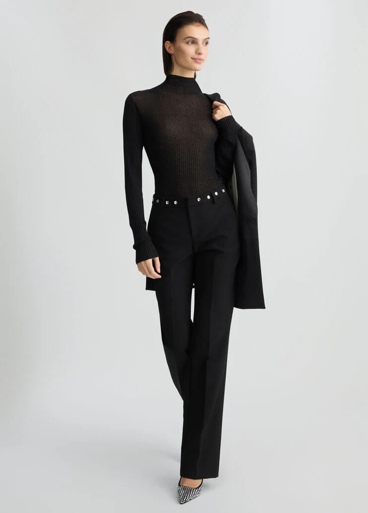 Trousers with rhinestones