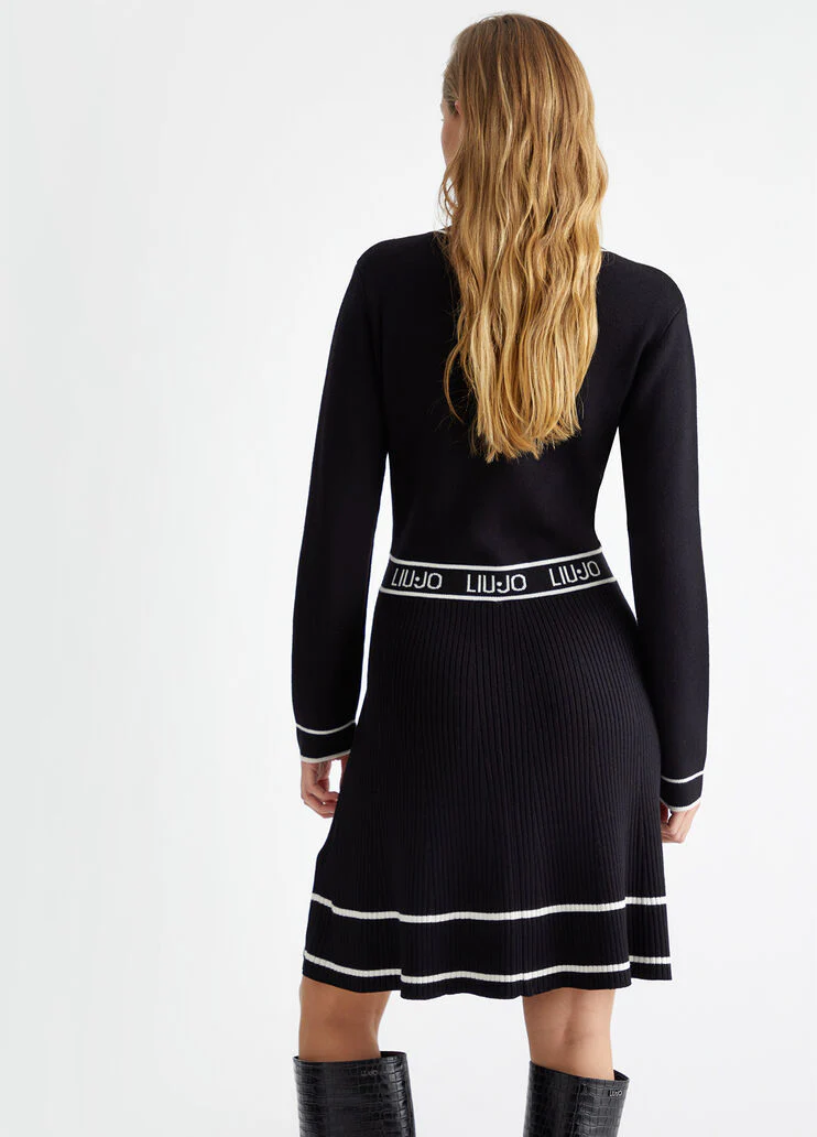 Silk-blend knit dress