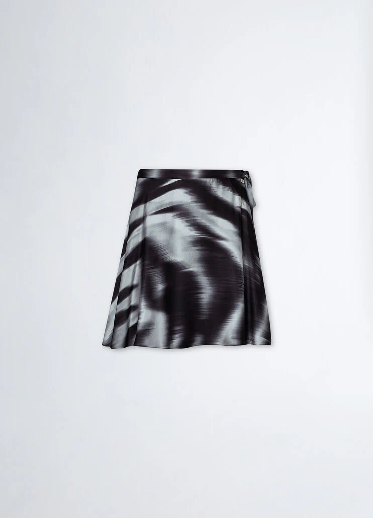 Printed satin miniskirt