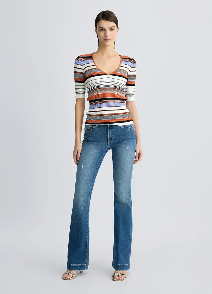 Stripped knit T-shirt
