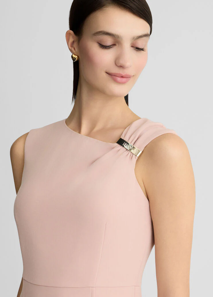 Pink crepe sheath dress