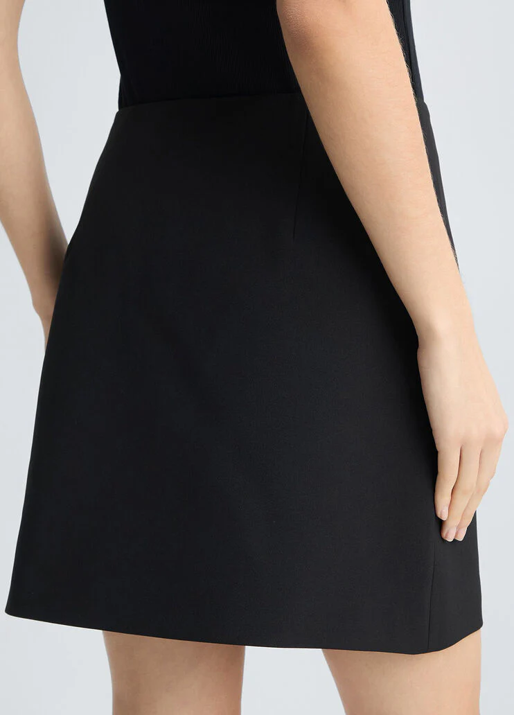 Black mini skirt with bejewelled embellishment