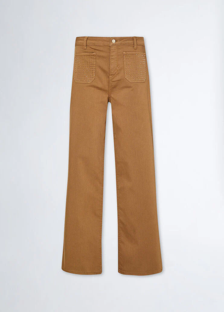 Flared cropped trousers
