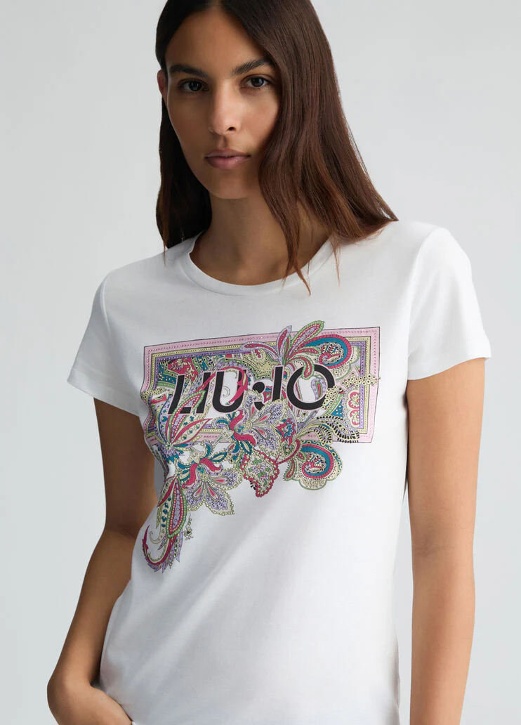 T-shirt with animal-print heart