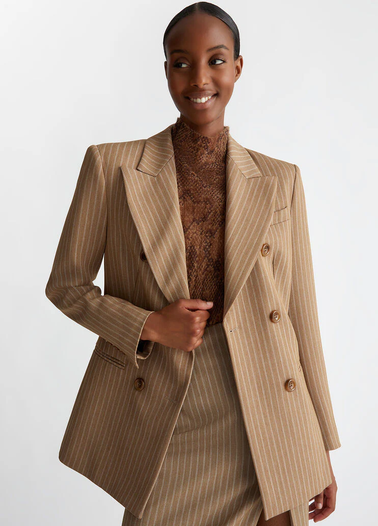 Double-breasted suit blazer
