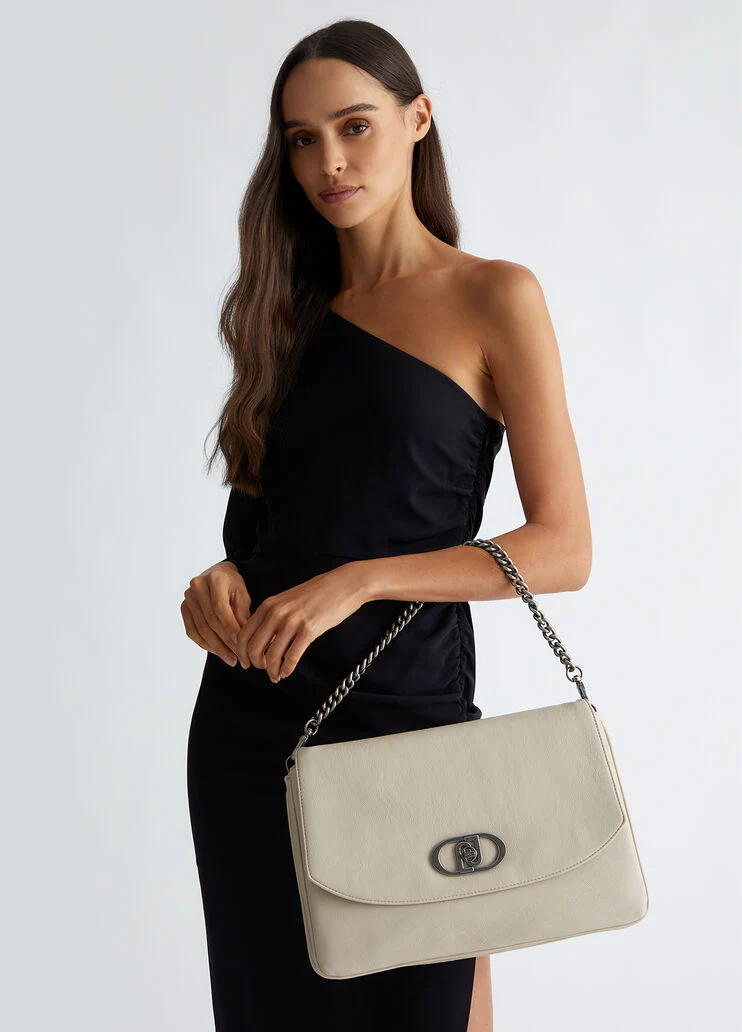 Handbag in coated fabric