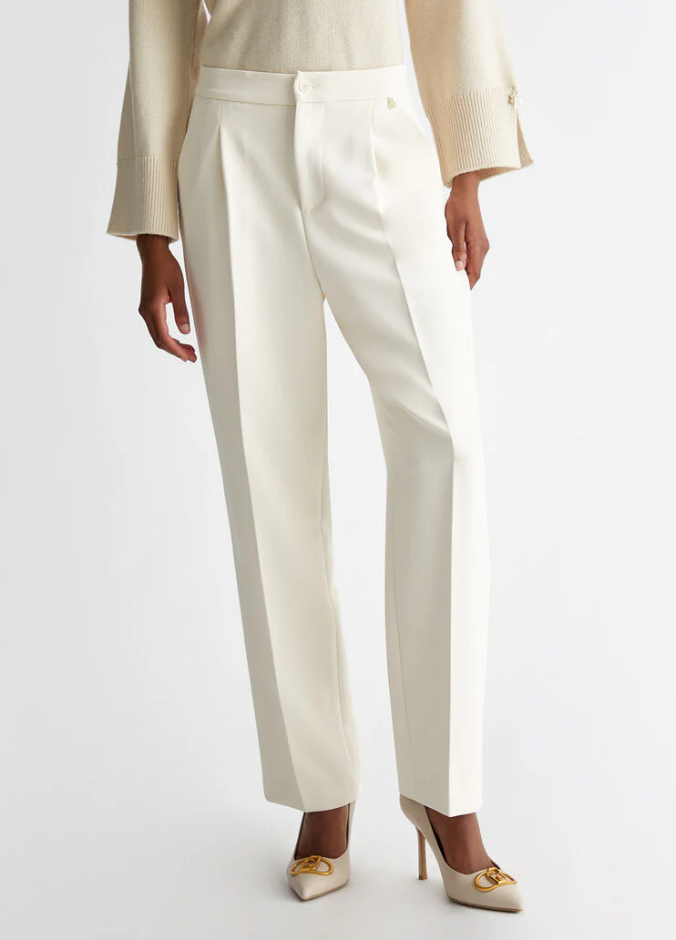 Stretch crepe trousers