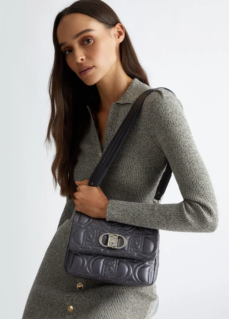 Quilted crossbody bag with logo