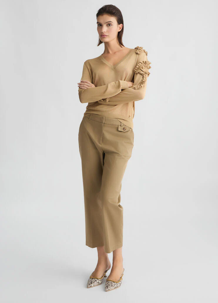 Beige jumper with ruching