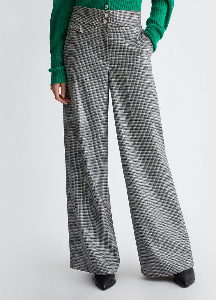 Check palazzo trousers