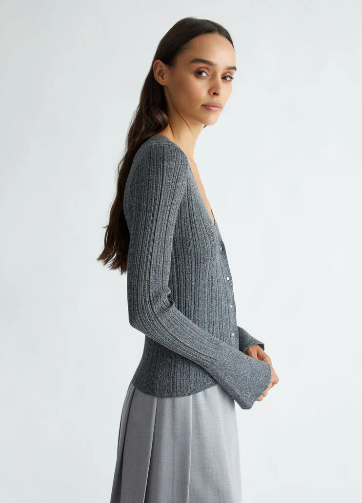 Lurex knit cardigan