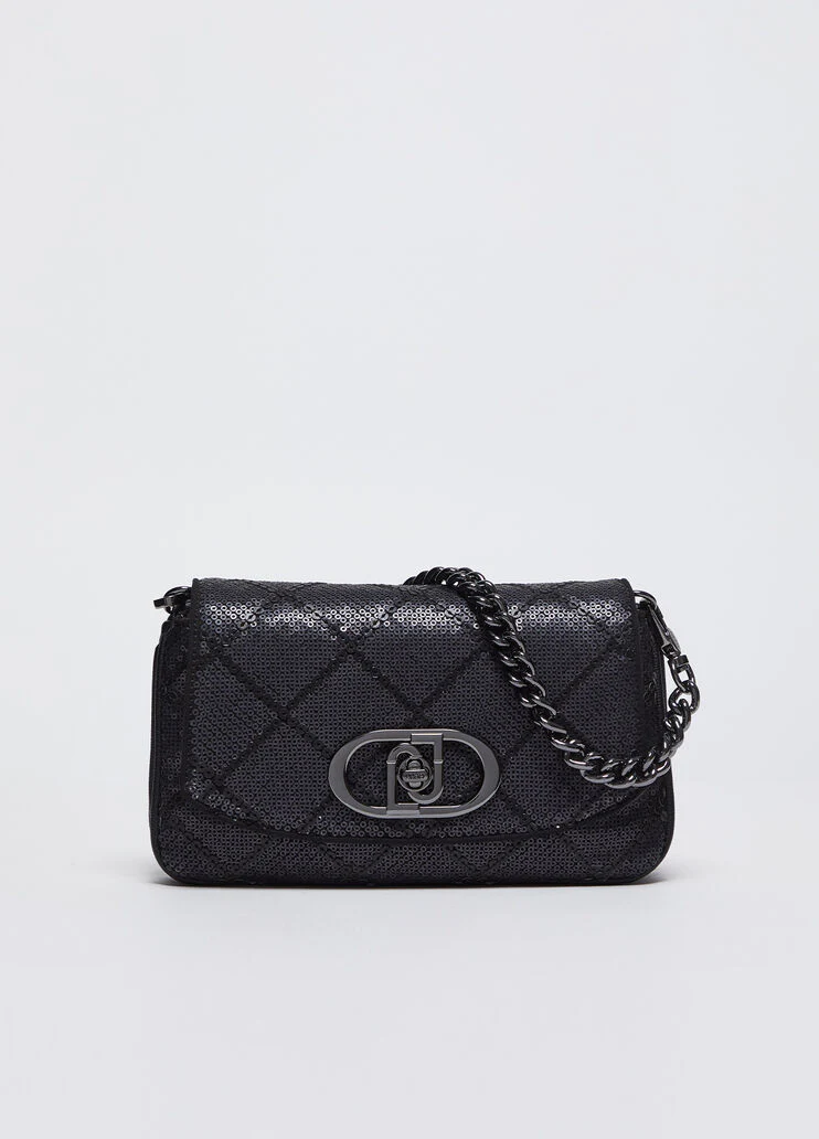 Cross-body bag with sequins