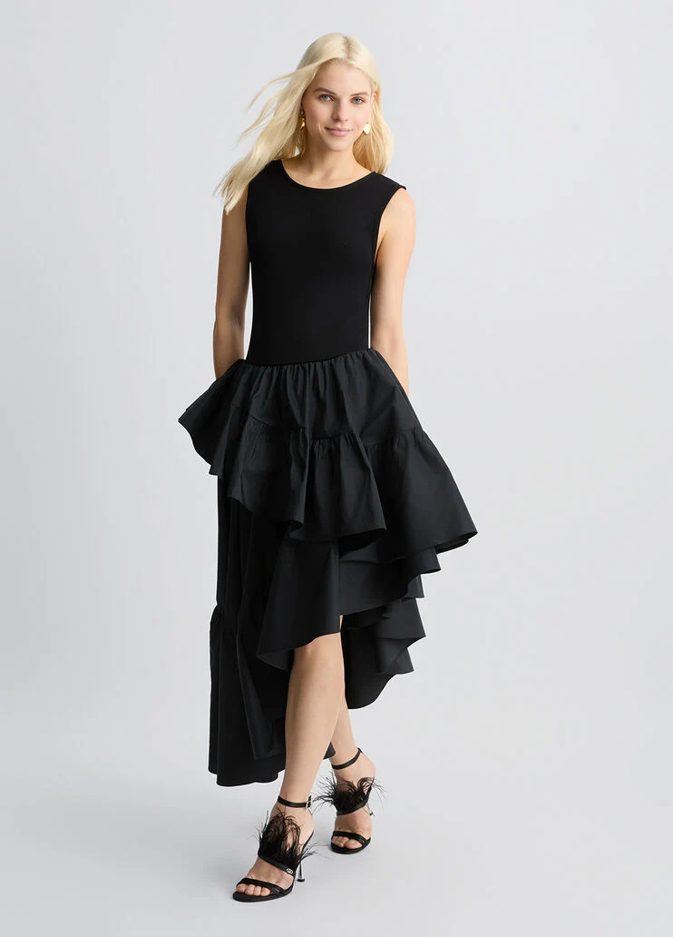 Black taffeta dress