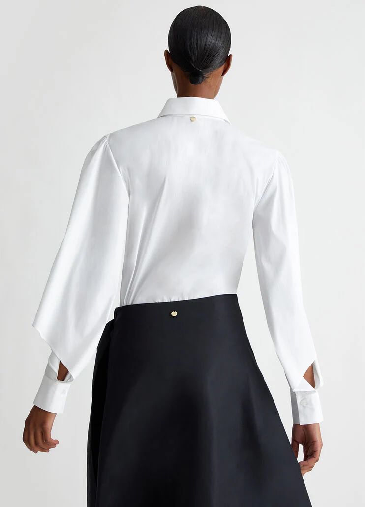 Poplin shirt with cut-outs