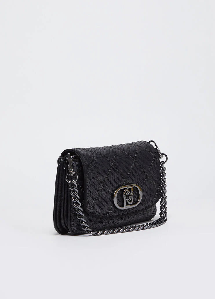 Cross-body bag with sequins