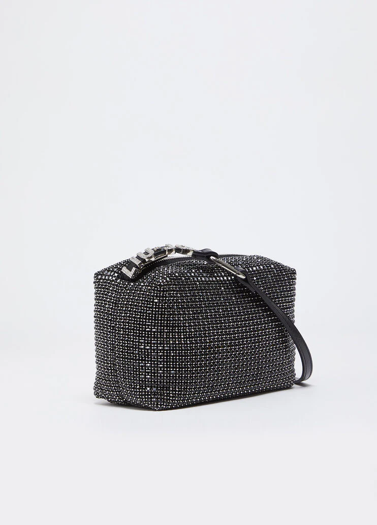 Shoulder bag with rhinestones